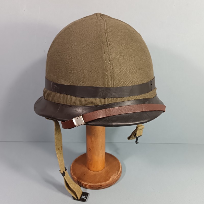 CASQUE FRANCAIS MODELE 1951 AVEC CAMOUFLAGE CAPUCHE KAKI MODELE 47 CASQUE LOURD H.R. 1955 + LINER FRANCK 1953